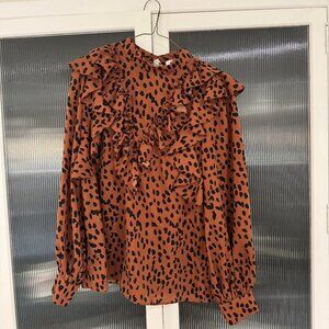 DO+BE animal print blouse Rust Small